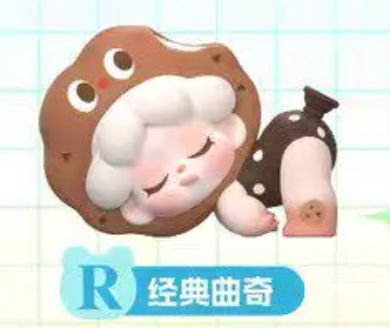 Cartoon character with a cloud-like head on a brown background