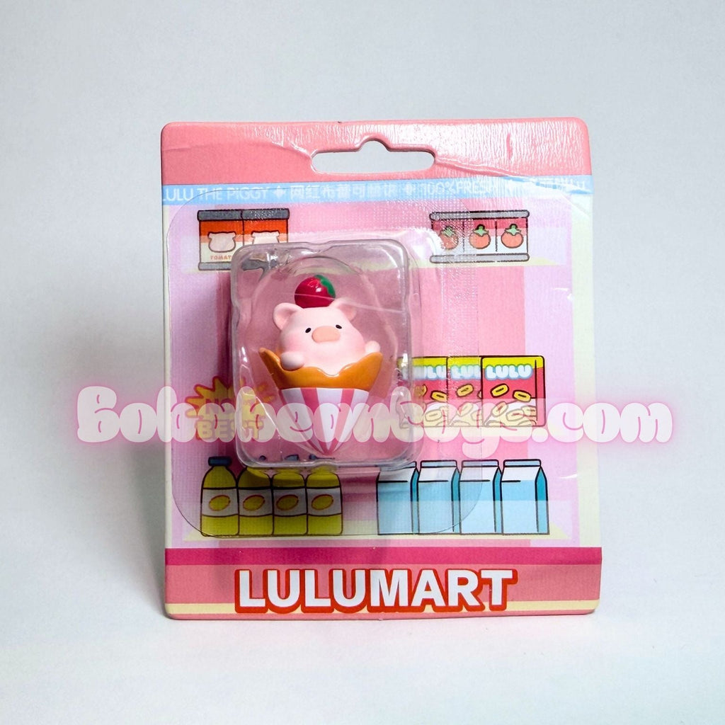 Pink packaging with a cartoon pig character and 'Lulumart' branding on a light gray background.